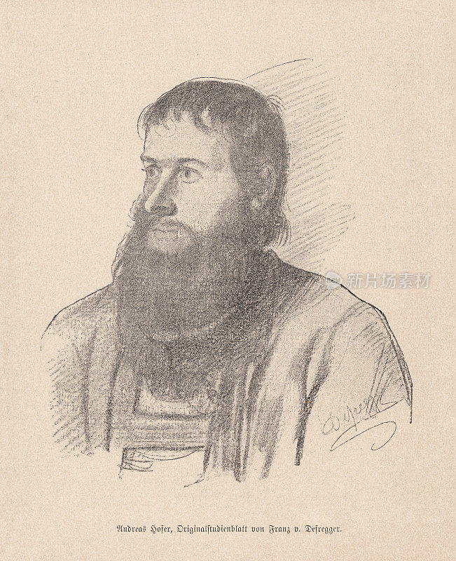 Andreas Hofer(1767-1810)， 1899年出版的Franz Defregger drawn